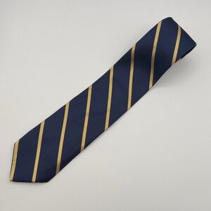 346 brooks brothers Classic Navy and Gold Striped Men's Tie regimental silk